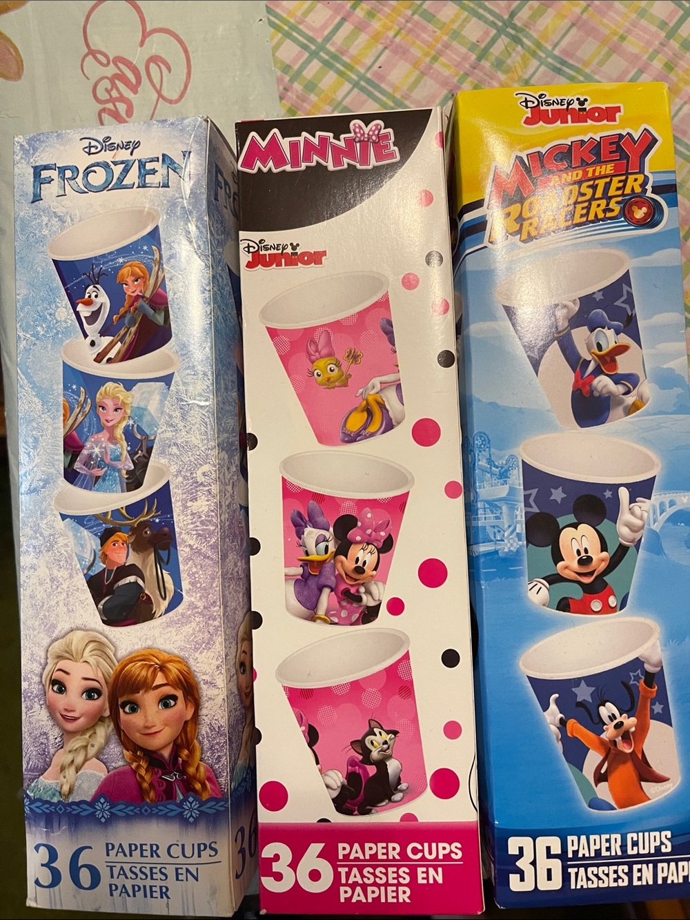 Quantity: 3 - Disney Paper Party Cups - 36ct in each, 108 ct total